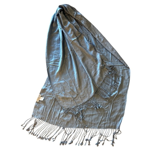 Charming Charlie Blue Fringe Wrap Scarf - Picture 1 of 3